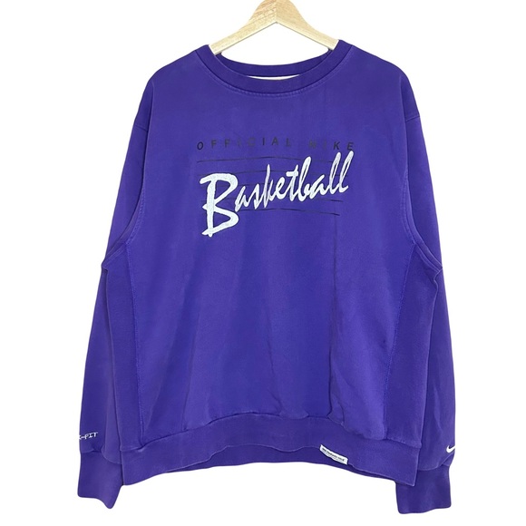 Nike Basketball Mens Dri-Fit Crewneck Sweatshirt Standard Issue Purple Sz Large - Picture 1 of 11